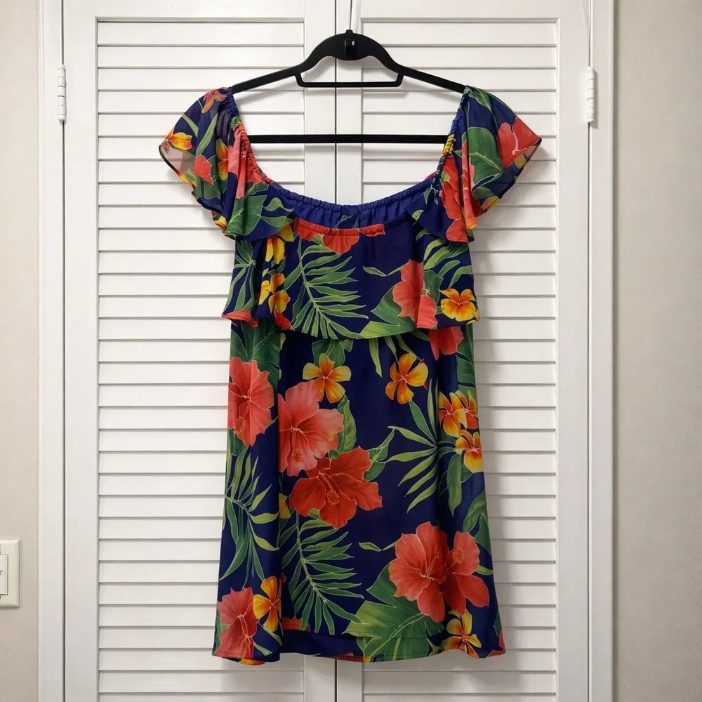 Privacy Please 🌺 Tropical Off-Shoulder Dress - Picture 3 of 6